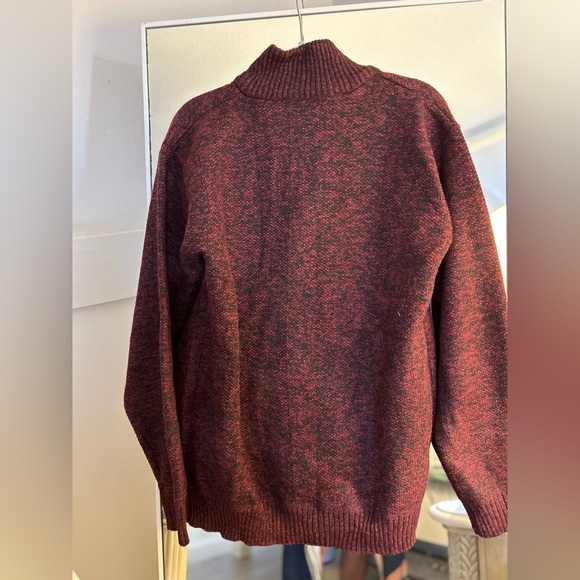 NEW Men's Knit Cardigan Long Sleeve Stand Collar Zipper Casual Sweater L - Picture 3 of 3